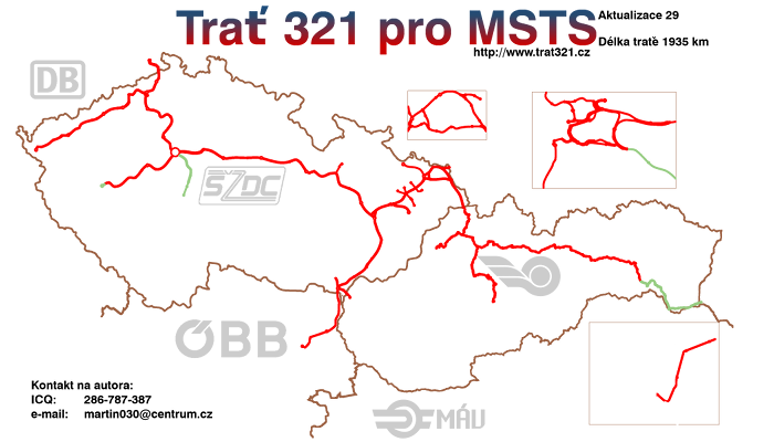 Mapa trat 321 - posledn aktualizace